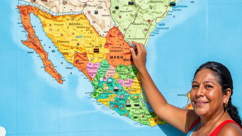 Municipios de Yucatán: DESCUBRE su DIVISIÓN POLÍTICA ÚNICA 2 Mapa vibrante de Yucatán, alegre y soleado