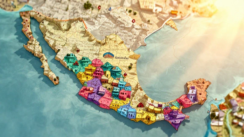 Municipios de Yucatán: DESCUBRE su DIVISIÓN POLÍTICA ÚNICA 6 Mapa político vibrante de Yucatán, vista aérea