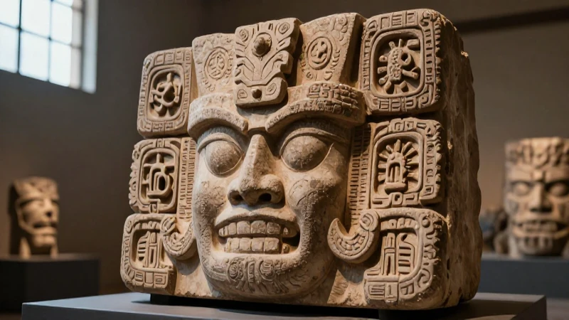 Arte azteca, luz suave y detalle fotográfico