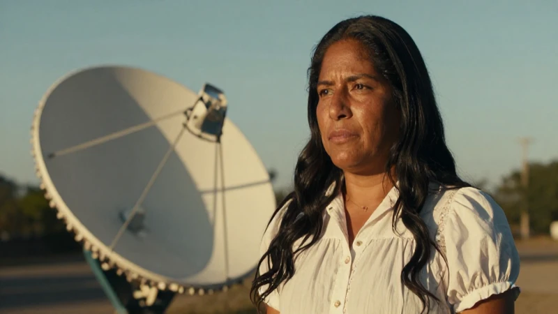 Mexicana bajo el sol, con antena parabólica