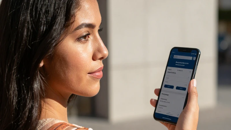 Cómo activar y beneficiarse con Net Cash BBVA en México 4 Joven mexicana usa app bancaria al sol