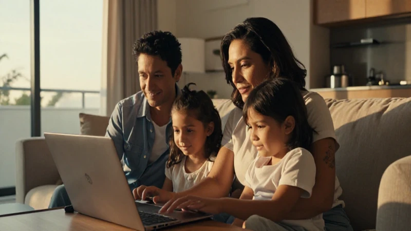 Familia mestiza disfruta cálida luz en casa