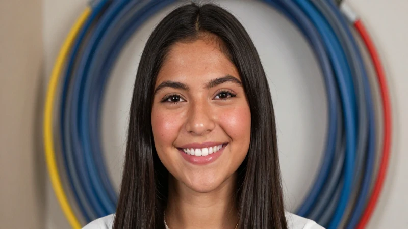 Joven mexicana sonríe bajo luz cálida