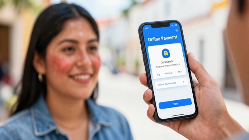 Cómo realizar pagos y recargas en línea en Netwey desde México 5 Ilustración vibrante de mexicano pagando en línea