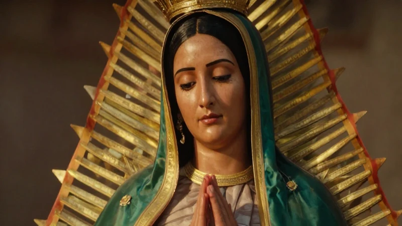 Guadalupe, imagen devocional mexicana, luz dorada