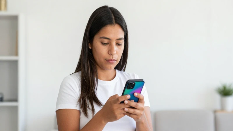 Cómo obtener NIP de Portabilidad y consultar proceso en México 4 Mexicana mira el smartphone con luz cálida