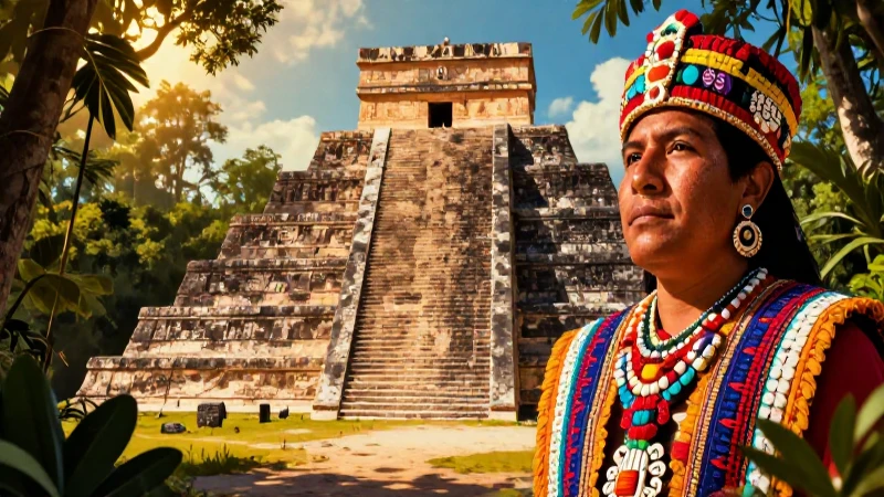 MéXICO: Descubre su SIGNIFICADO y ORIGEN Fascinante 5 Pirámide azteca, detallada y vibrante al atardecer