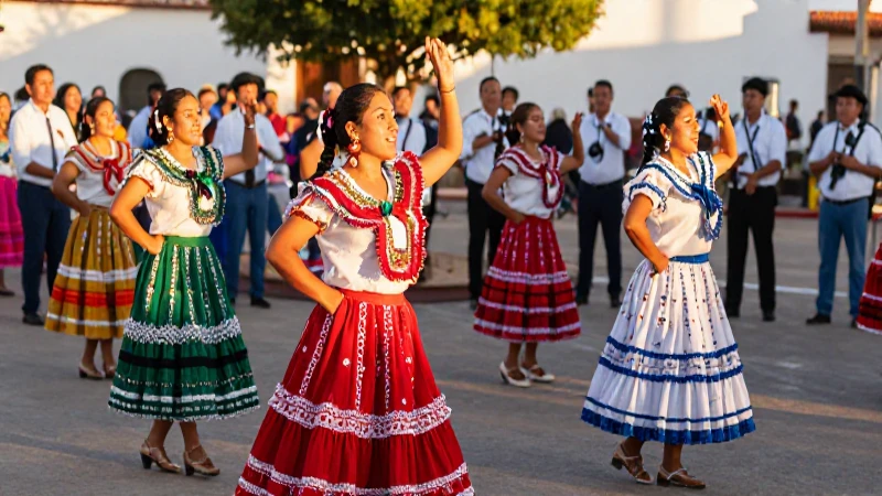 Danza mexicana festiva, cálida y vibrante