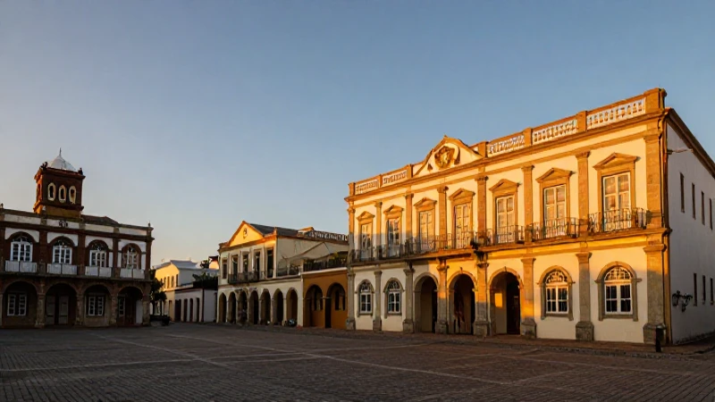 Aritao: plaza colonial con luz dorada