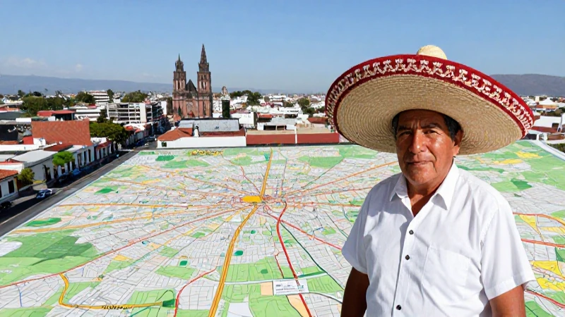 Vista aérea de Nuevo León, soleada y colorida