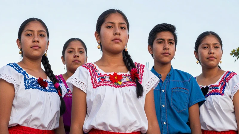 Jóvenes mestizos de Puebla, coloridos y soleados