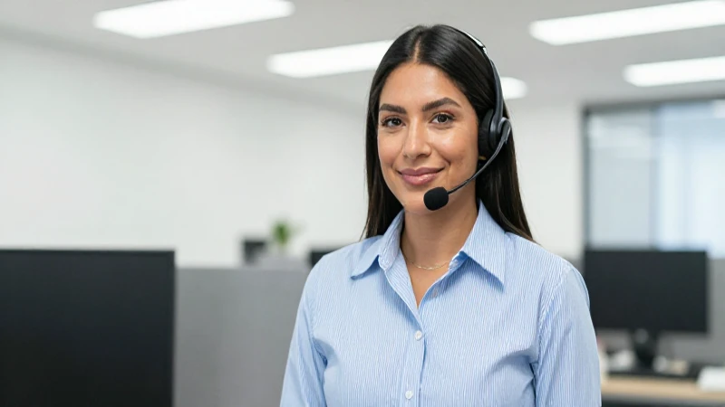 Empleado mestizo, amable, en oficina moderna