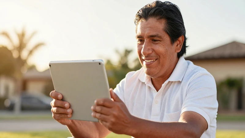 Familia mexicana en cálida videollamada al atardecer