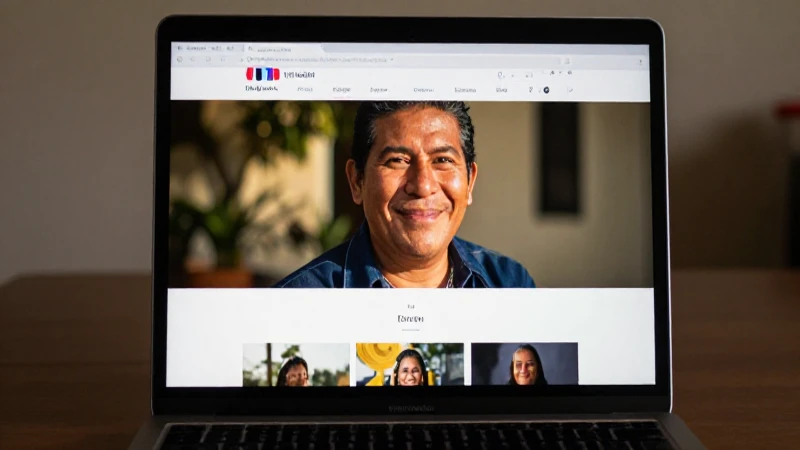 Persona mestiza sonríe frente a la pantalla