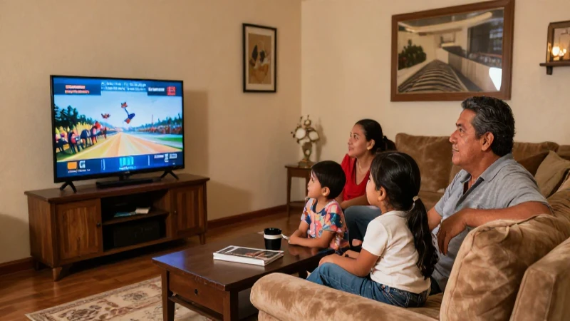 Familia mexicana relajada en acogedor hogar