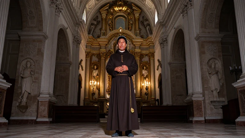 Agustinos en Nueva España: Su Impacto y Legado Revelado 4 Monje agustino mexicano en iglesia barroca