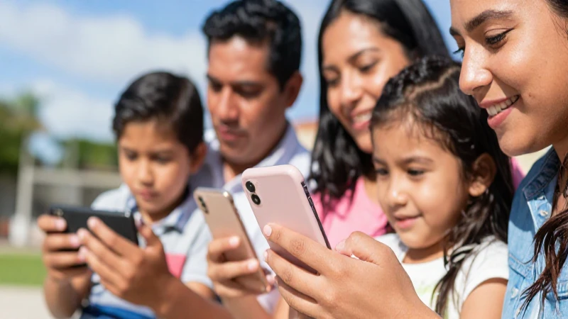 Familia mexicana sonríe bajo la luz del sol