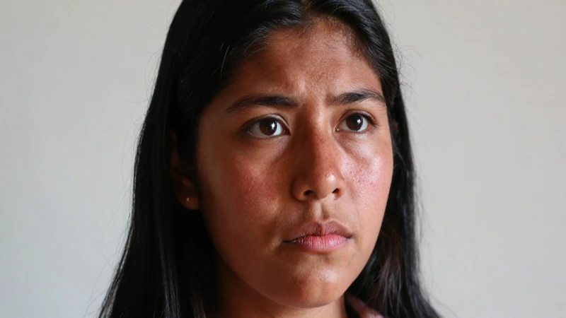 Mestiza mexicana con iluminación dramática, primer plano