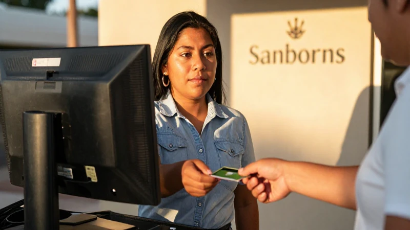 Mestizo paga en Sanborns con tarjeta