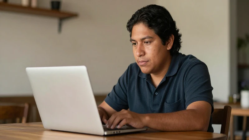 Pago en línea a HDI: Guía completa y FAQs 5 Joven mestiza con piel bronceada y laptop
