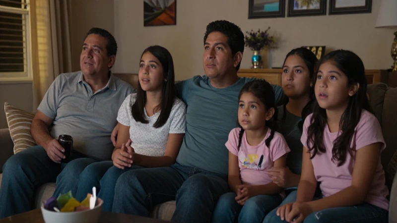 Qué canales incluye el paquete básico de Dish en México 6 Familia hispana ve televisión en el salón