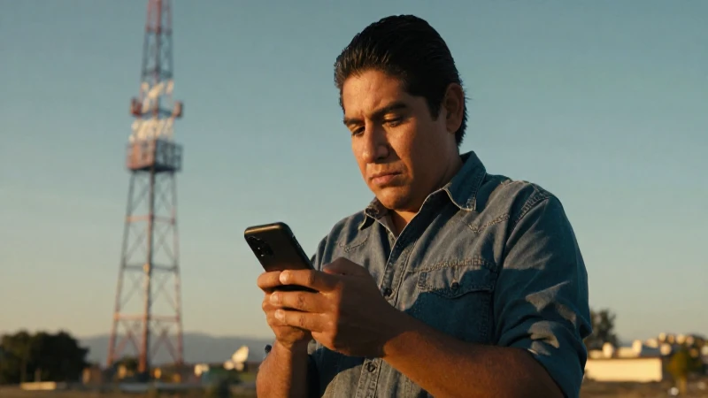 Mexicana, con piel bronceada, usa su teléfono