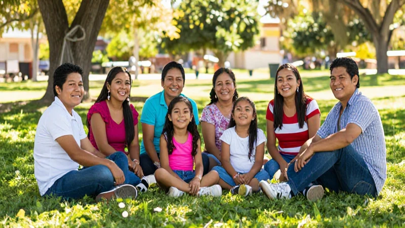 Familia mexicana disfrutando un día soleado