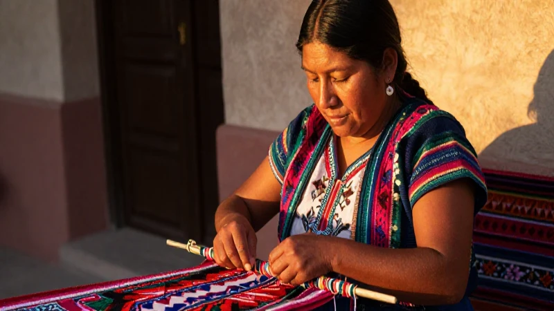 Cultura Zapoteca: Orígenes y Asombrosas Características 8 Mujer zapoteca teje, bañada por la cálida luz