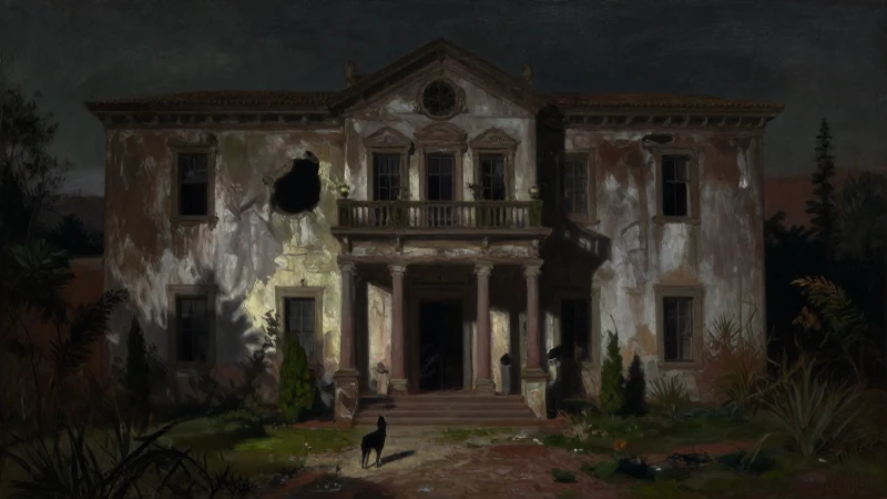 Perro Fusilado: La ESCALOFRIANTE Leyenda de Riva Palacio 6 Hacienda oscura, perro fantasmagórico, óleo cinematográfico
