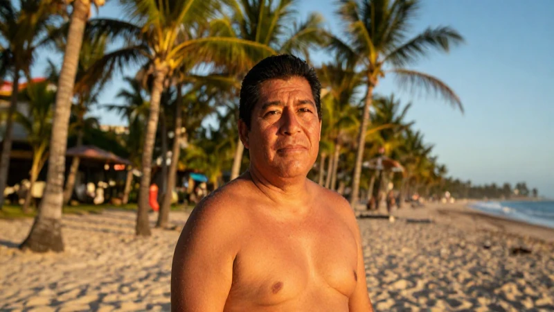 Playa tropical vibrante al atardecer mexicano