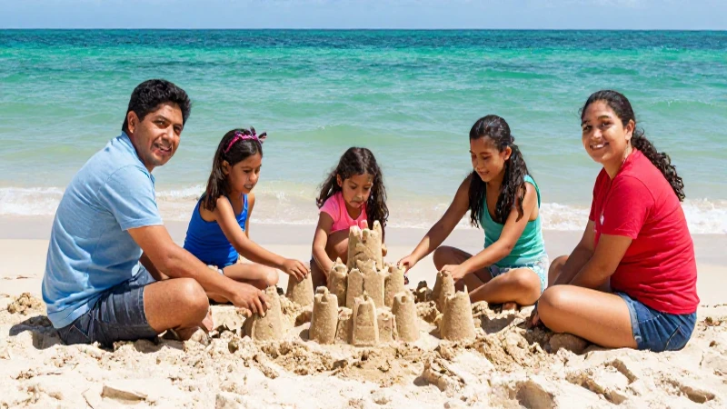 Cuáles son las playas más impresionantes de San Blas 3 Familia feliz en Playa El Borrego, San Blas