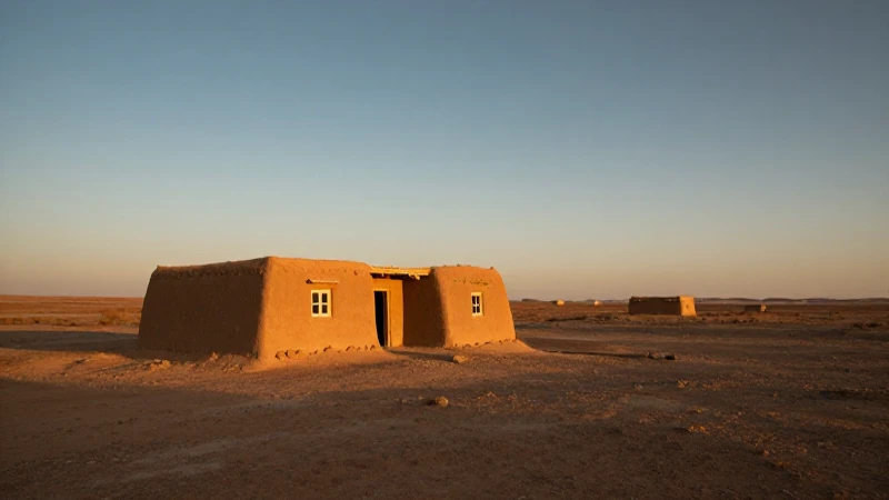 Población de Sonora: Datos Sorprendentes que No Conocías 4 Paisaje desértico dorado, casa de adobe, amplia toma