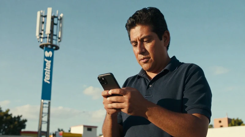 Mexicano con smartphone bajo el sol