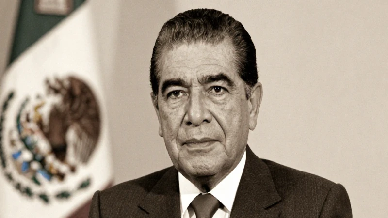 Echeverría, político mexicano, retratado en sepia