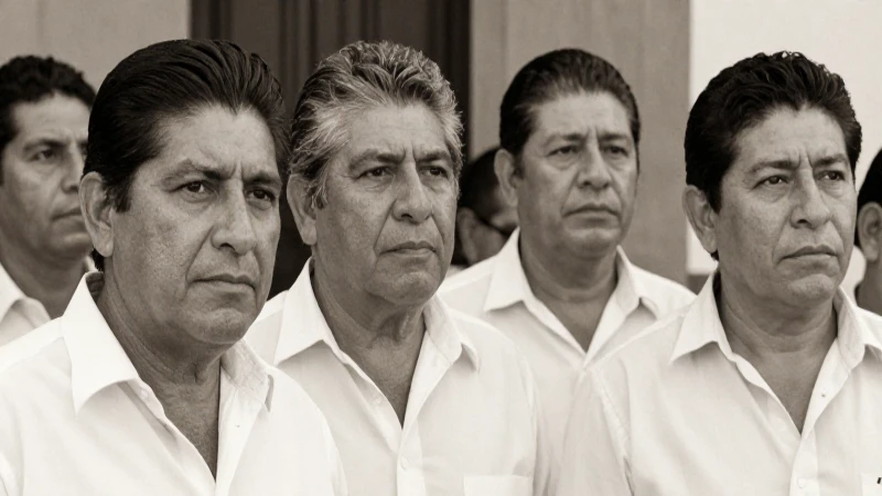 Retrato sepia de políticos mexicanos históricos