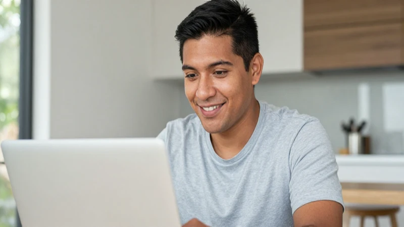 Cómo gestionar un Préstamo Digital de Coppel en México 5 Joven mexicana usa laptop en ambiente cálido