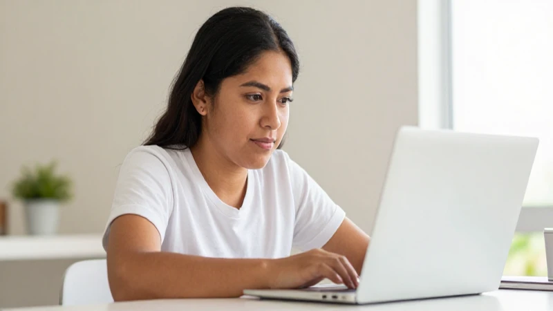 Crédito Famsa en línea: características y cómo solicitarlo 5 Joven mestiza, luz cálida y laptop