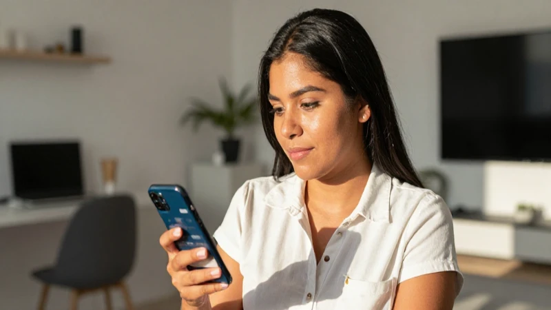 Joven mestiza revisa finanzas bajo el sol