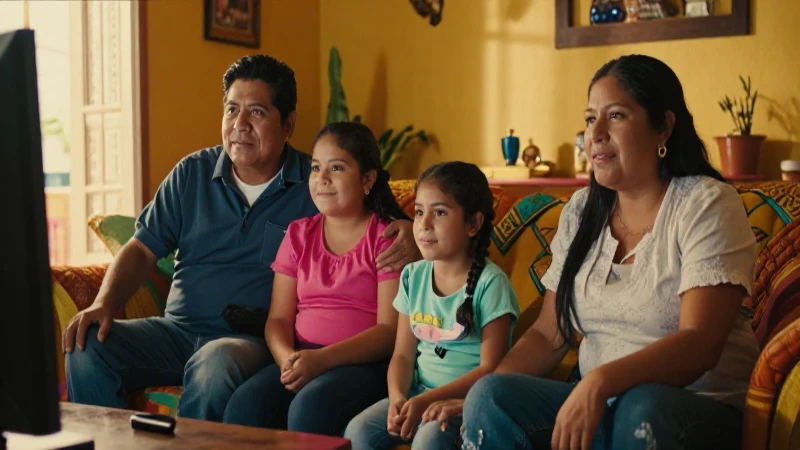 Servicios y beneficios de Directv en México 4 Familia mexicana disfruta de una tarde acogedora