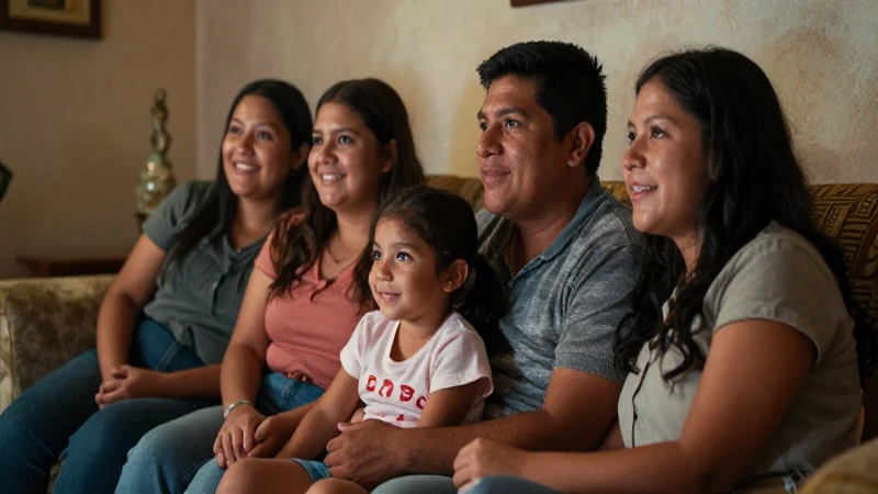 Servicios y beneficios de Directv en México 3 Familia mestiza disfruta de la televisión en casa