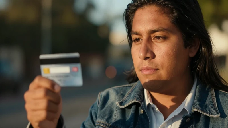 Mexicana, piel dorada, pagando con tarjeta