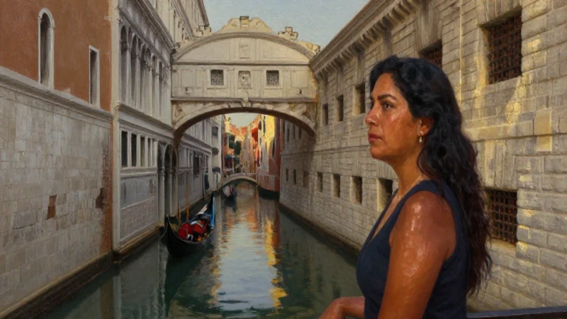 Puente de Los Suspiros: DESCUBRE su MISTERIO y BELLEZA 6 Pintura melancólica: nostalgia veneciana, tez mestiza