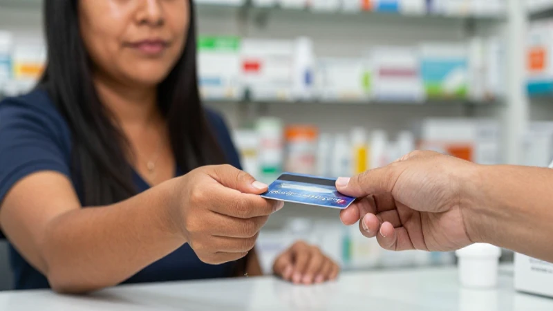 Mestizo paga con tarjeta en farmacia