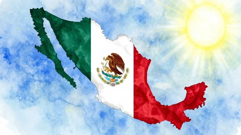 Descubre la Fascinante División Política de México 3 Bandera mexicana, mapa y sol acuarelado