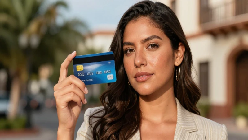 Beneficios de una tarjeta de servicios en México 5 Retrato moderno de persona mestiza con tarjeta de crédito