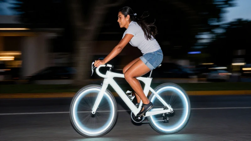 Ciclistas mestizos futuristas con energía y brillo