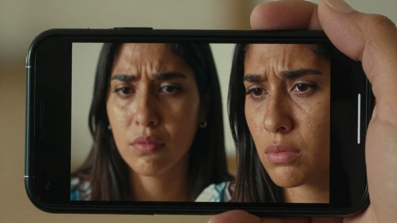 Frustración reflejada en la pantalla, rostro preocupado