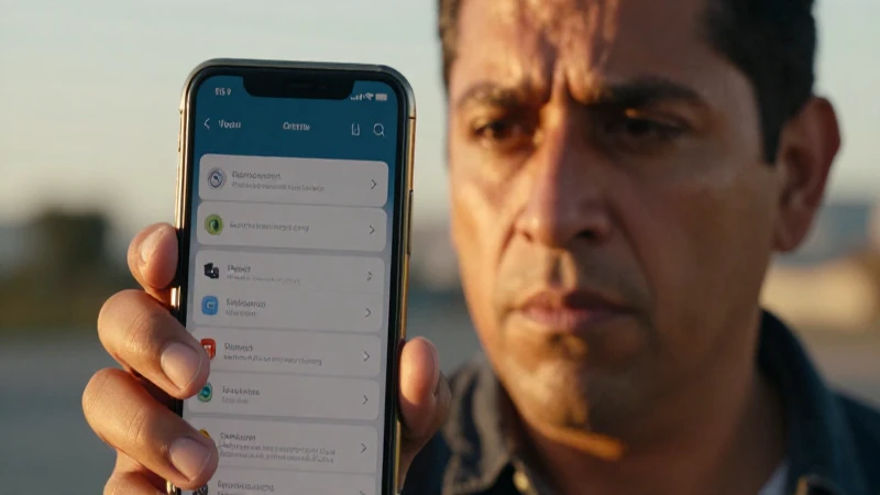 Hombre mestizo frustrado ajusta la configuración del teléfono