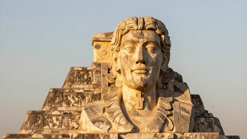 Escultura realista a la luz dorada