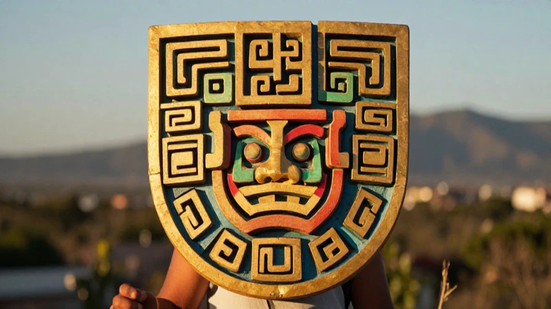 Escudo mayano moderno, brillante y simétrico